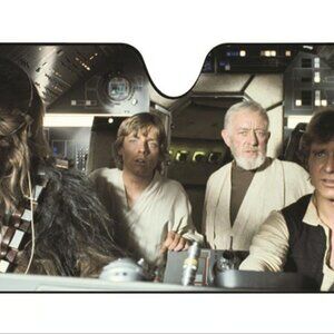 Star Wars Millennium Falcon Accordion Sunshade (Chewy, Luke, Obi Won & Han)